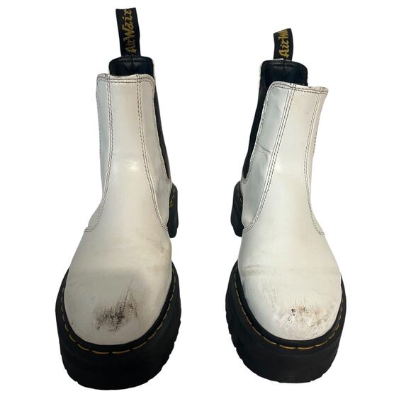 Dr. Martens 2976 Chelsea Platform Boots White Smooth Leather 1.5″ Platform EU 42 - Picture 4 of 10